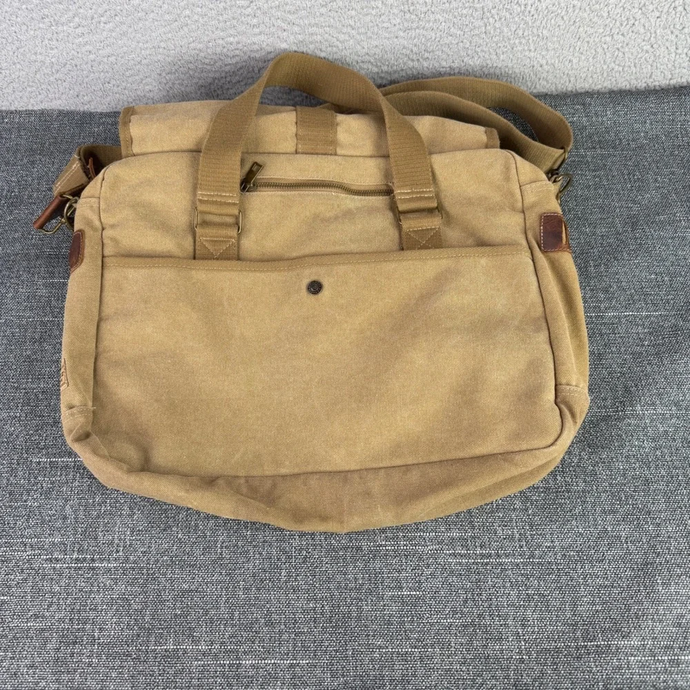 A. Kurtz Messenger Bag‎ Mens Large Khaki Tan Canvas Crossbody Field Satchel